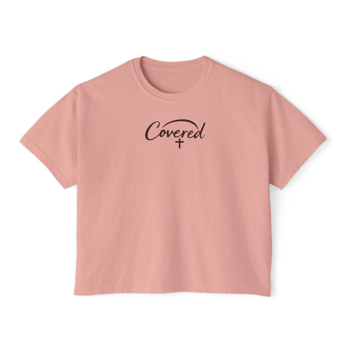 Faith Over Fear Women's Boxy Tee — Covered Christian Scripture Shirt