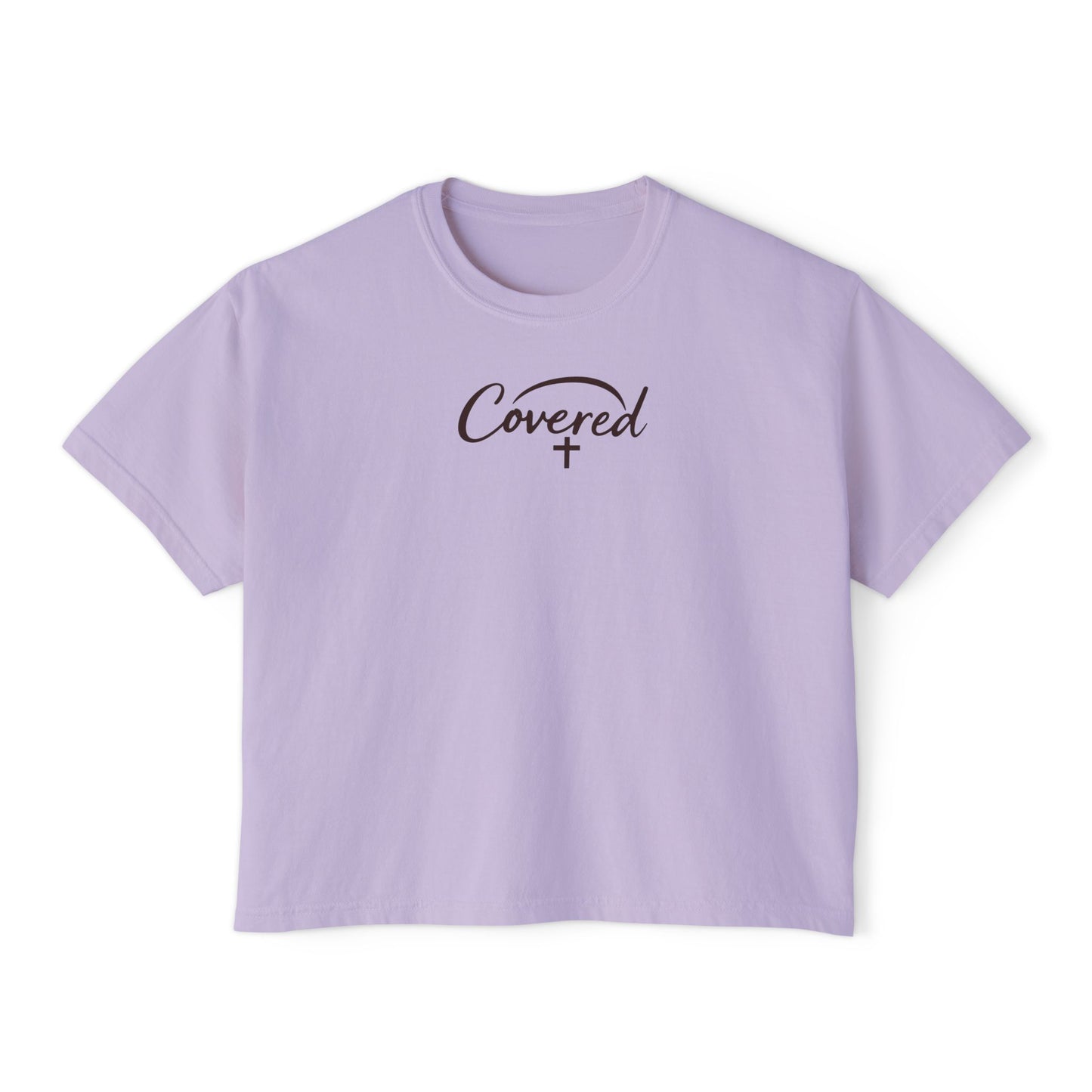 Faith Over Fear Women's Boxy Tee — Covered Christian Scripture Shirt