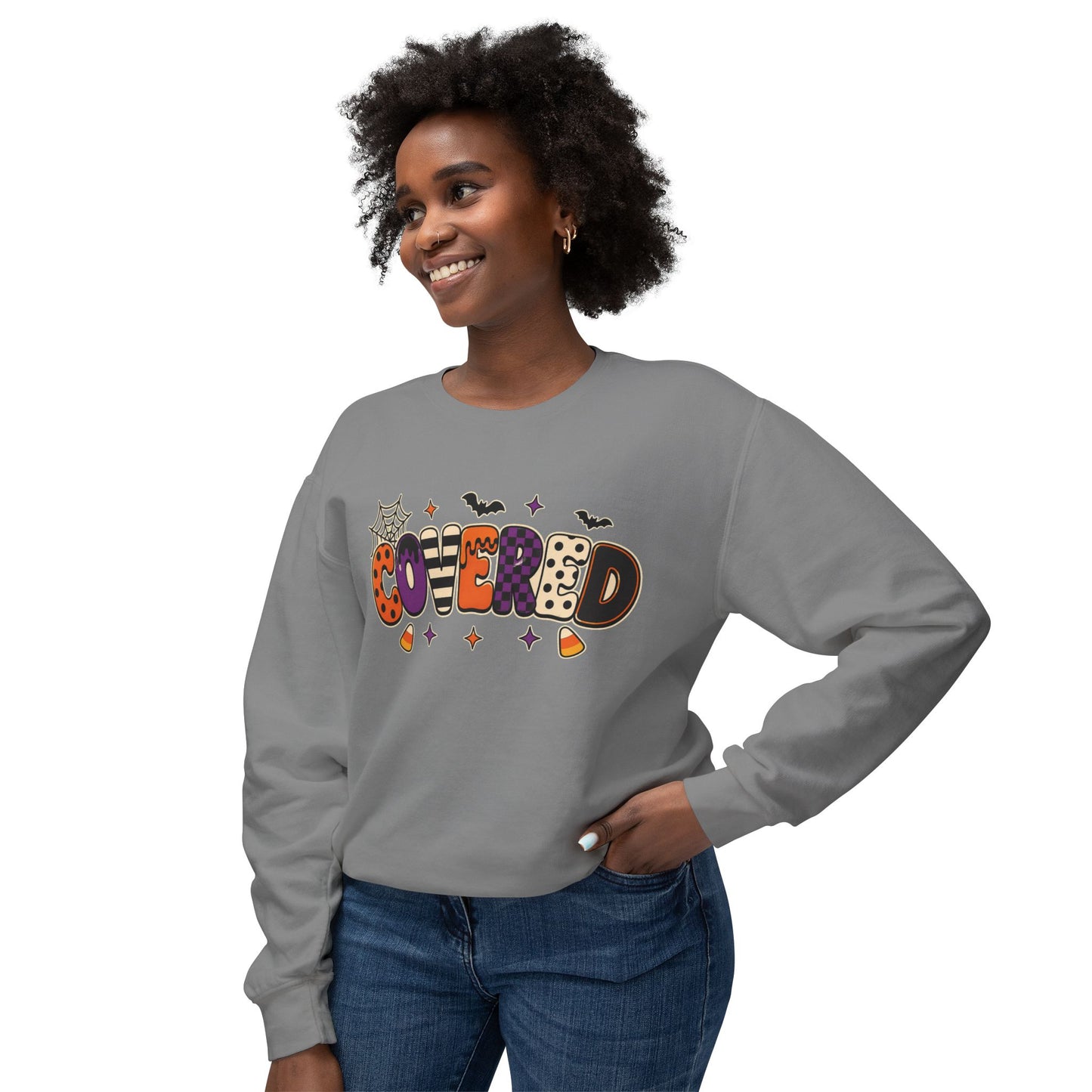 Halloween 'Covered' Graphic Sweatshirt – Cute Spooky Crewneck