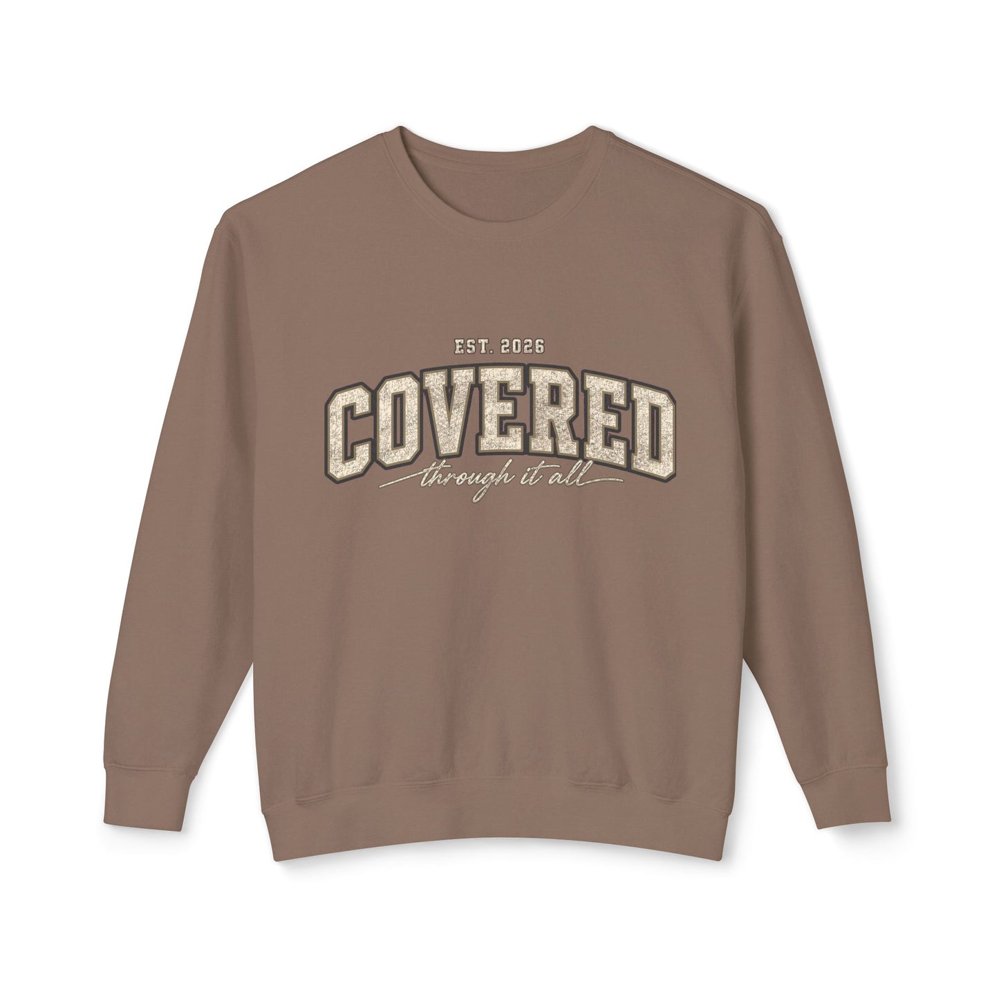 "Covered" Crewneck Sweatshirt — Cozy Faith-Inspired Pullover