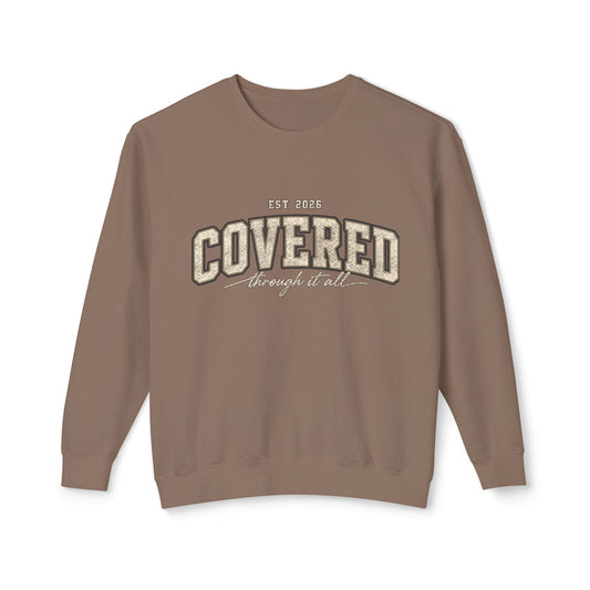 "Covered" Crewneck Sweatshirt — Cozy Faith-Inspired Pullover