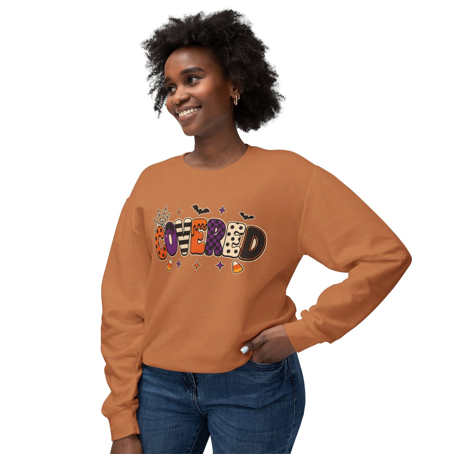 Halloween 'Covered' Graphic Sweatshirt – Cute Spooky Crewneck