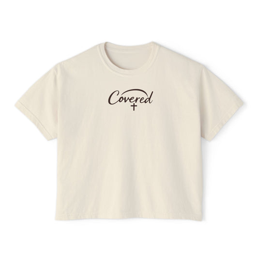 Faith Over Fear Women's Boxy Tee — Covered Christian Scripture Shirt