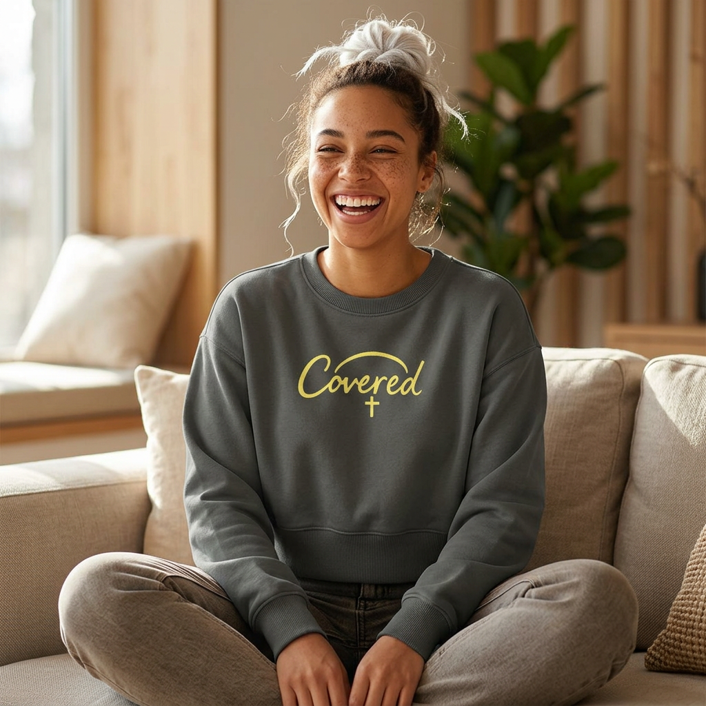 Women's Garment-Dyed Mid-Length Crewneck Sweatshirt