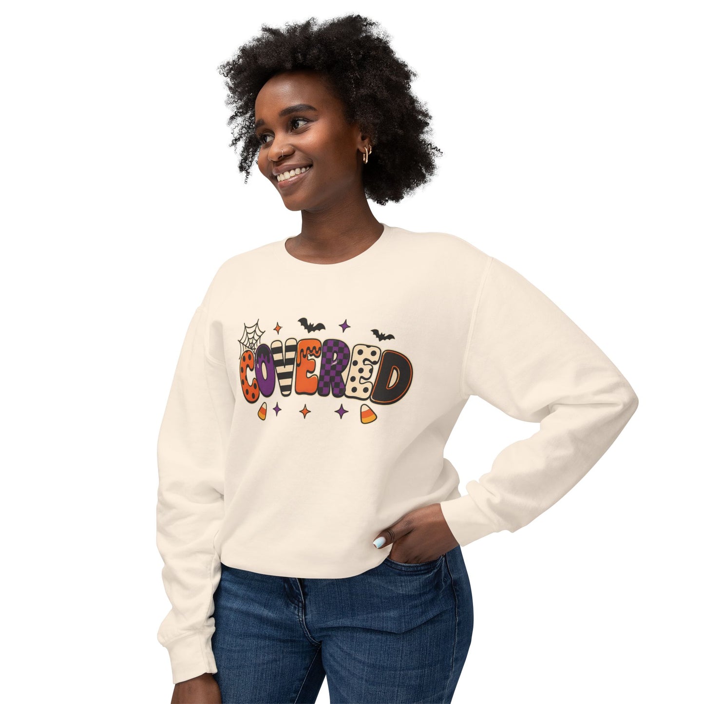 Halloween 'Covered' Graphic Sweatshirt – Cute Spooky Crewneck