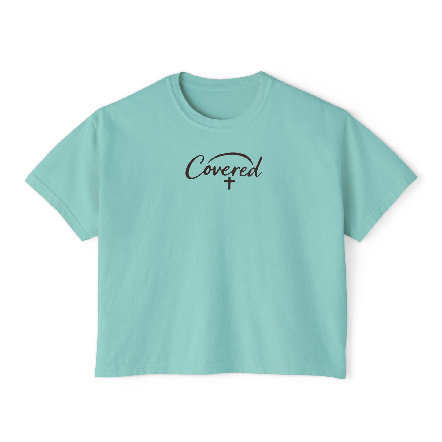 Faith Over Fear Women's Boxy Tee — Covered Christian Scripture Shirt