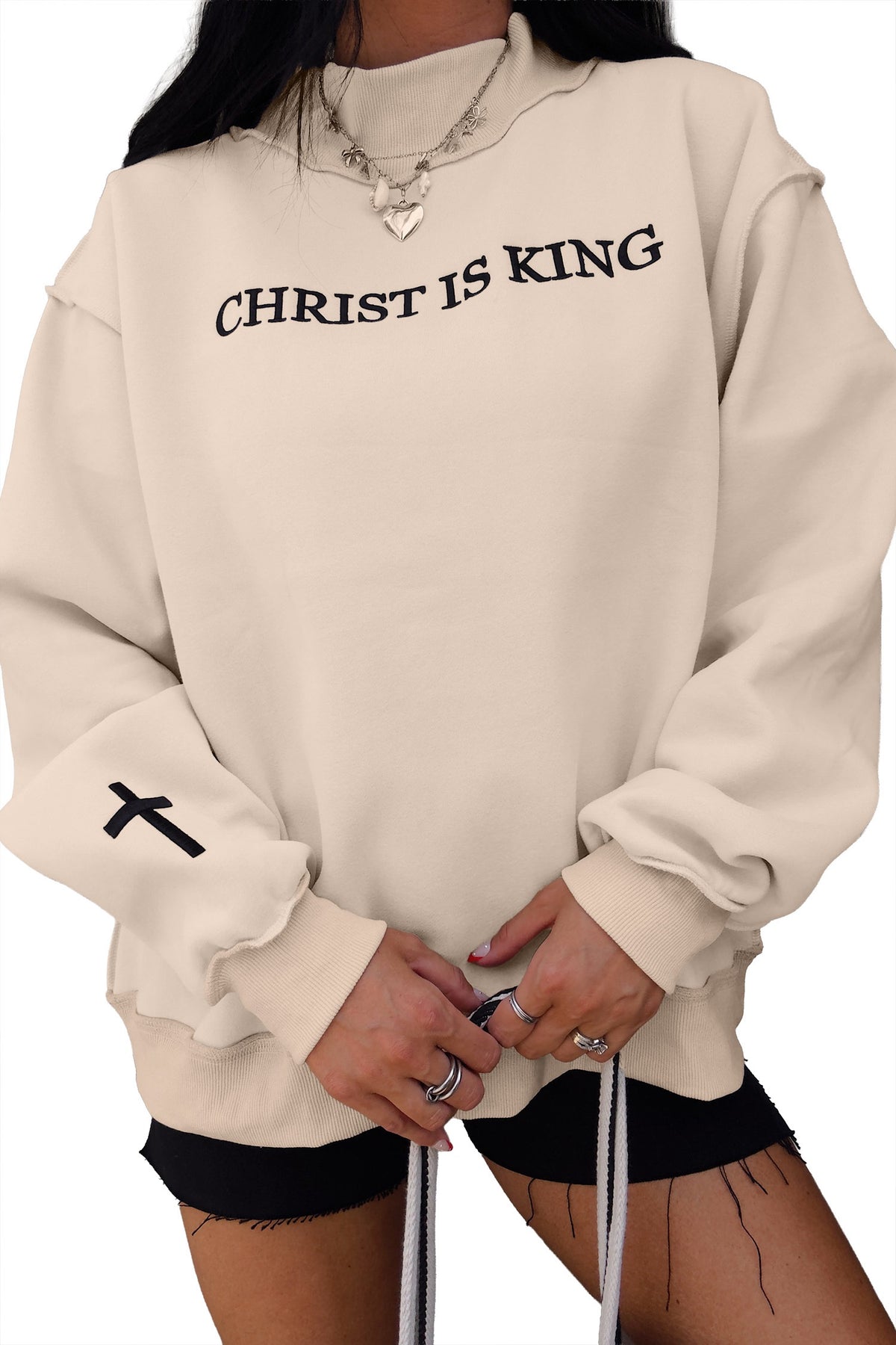 Christ Is King Mock Neck Sweatshirt 🤍