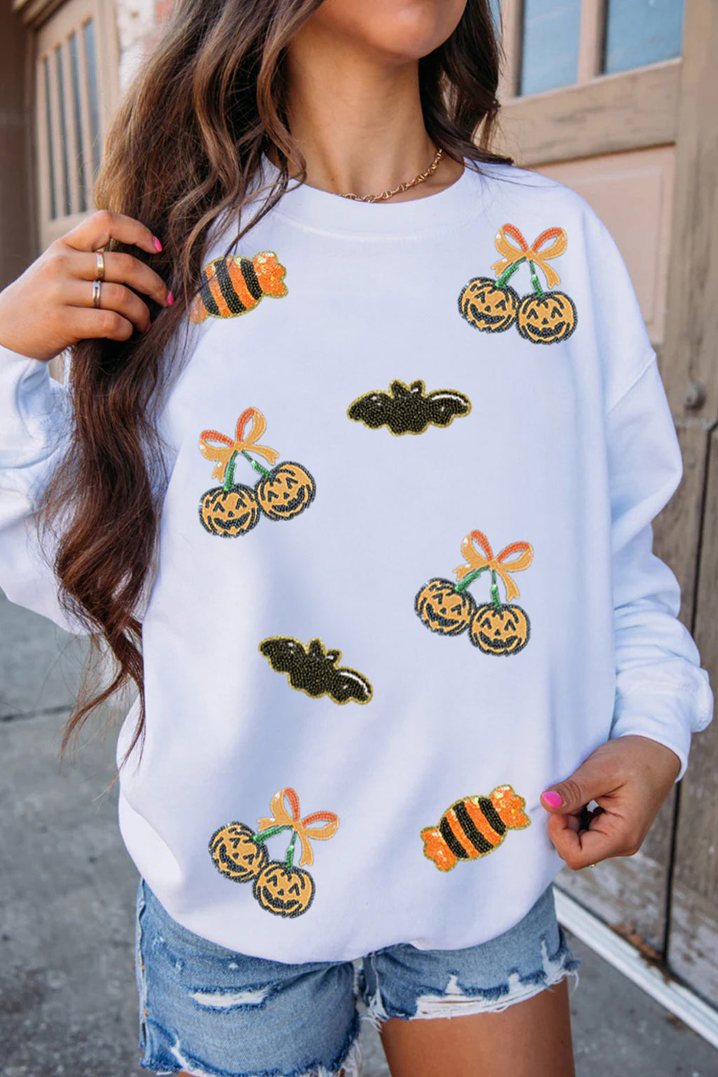 Spooky & Sweet Sequin Halloween Sweatshirt 🎃🦇