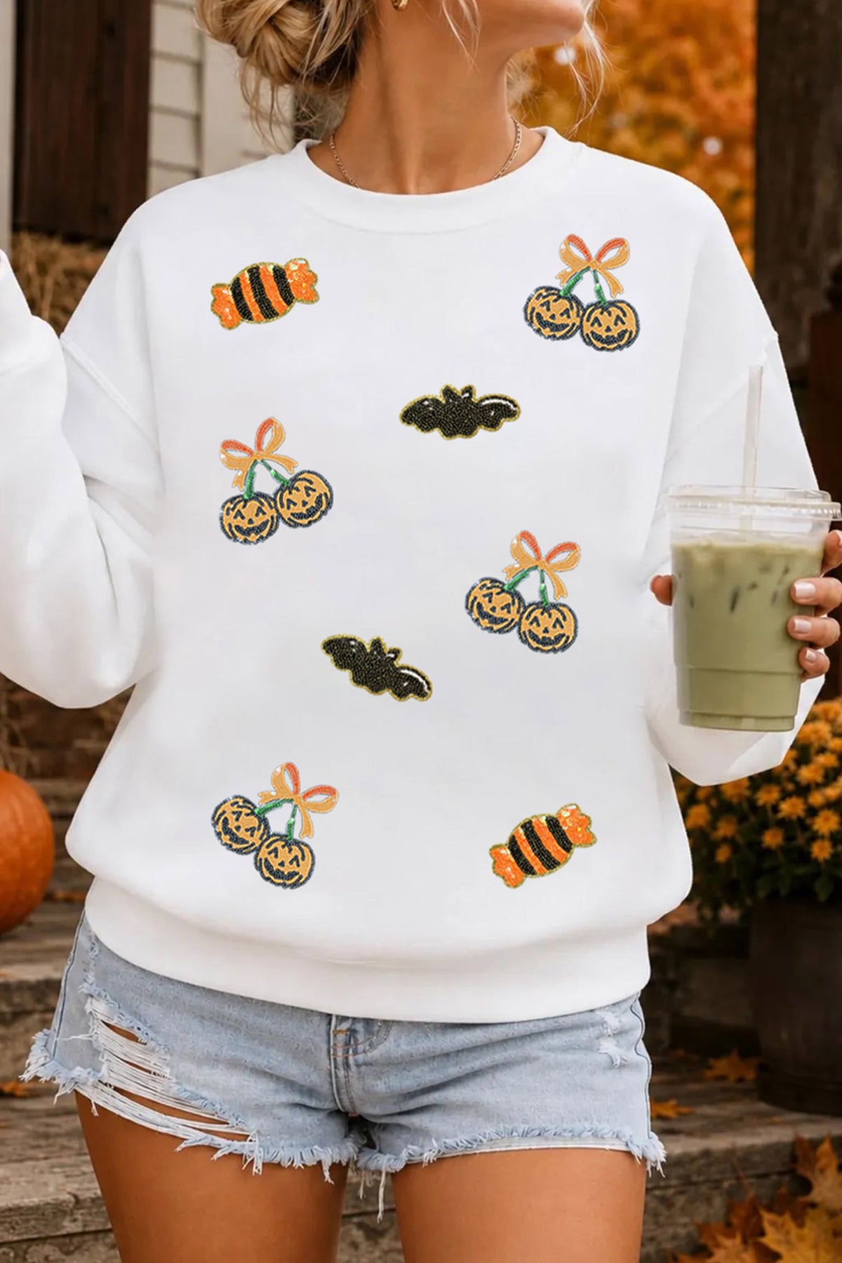 Spooky & Sweet Sequin Halloween Sweatshirt 🎃🦇